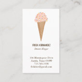 Carte De Visite Yummy cônes de crème glacée rose (Dos)