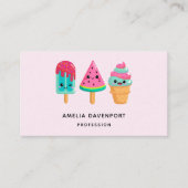 Carte De Visite Yummy Ice Cream Trio Vibe été (Devant)