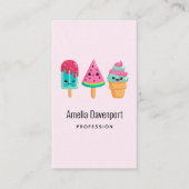 Carte De Visite Yummy Ice Cream Trio Vibe été (Devant)