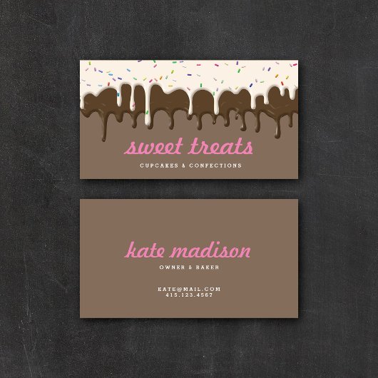 Carte De Visite Yummy rose Cupcake Icing Ice Cream Drives Business