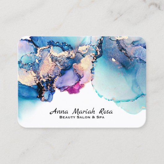 Carte De Visite *~* Yummy Turquoise Turquoise AP29 Bold Or Doré (Devant)