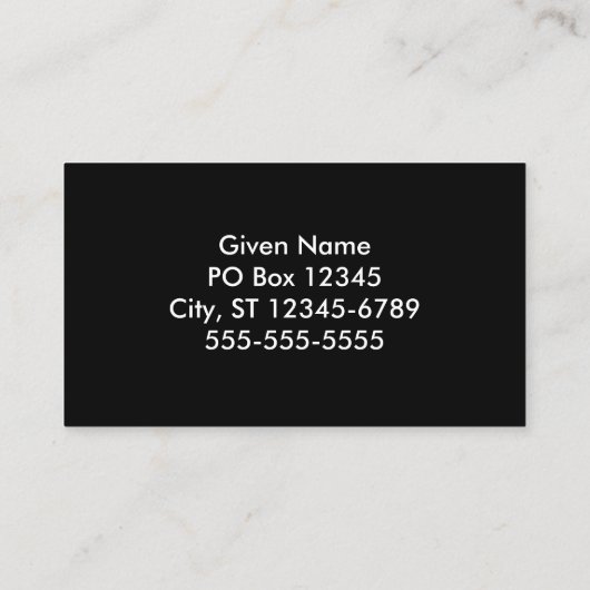 Carte De Visite Zag blanc et noir (Dos)