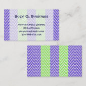 Carte De Visite Zags Chevron Zig de Purple et Lime Green (Devant / Derrière)