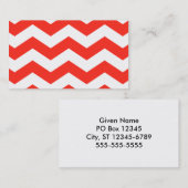 Carte De Visite Zags Zig rouge et blanc (Devant / Derrière)