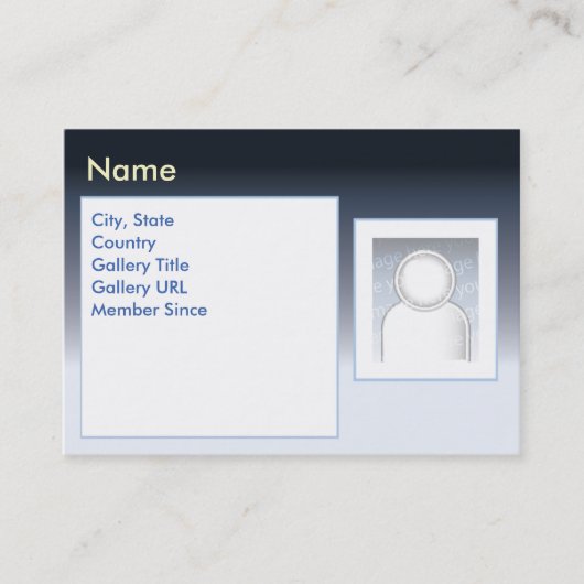 Carte De Visite Zazzle foncé - potelé (Devant)