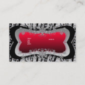 Carte De Visite Zebra Black Red Silver Élégante entreprise (Dos)