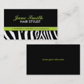 Carte De Visite Zebra Imprimer Moderne Élégant Vert Élégant (Devant / Derrière)