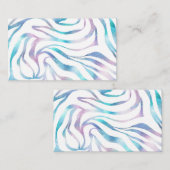 Carte De Visite Zebra moderne Imprimer Glam Bleu Violet Parties sc (Devant / Derrière)