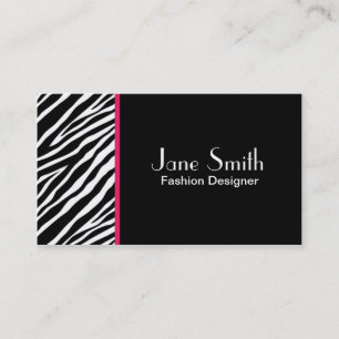 Carte De Visite Zebra Print Fashion Designer Hair Stylo Salon
