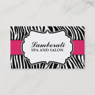 Carte De Visite Zebra Print Fashion Pink Chaud Elegant Modern Clas