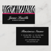 Carte De Visite Zebra Print Moderne Élégant Design Classy (Devant / Derrière)