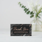 Carte De Visite Zebra Print Rose Merci Or pour votre achat (Debout devant)