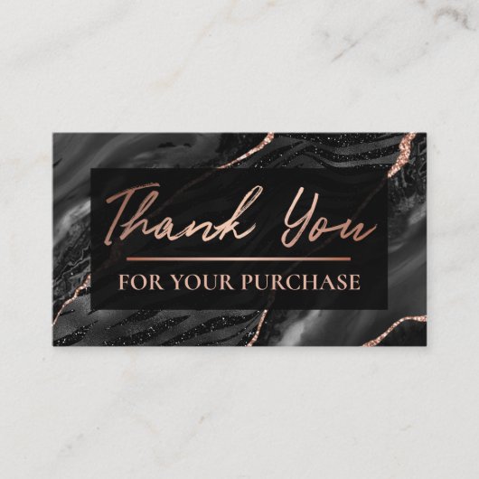 Carte De Visite Zebra Print Rose Merci Or pour votre achat (Devant)