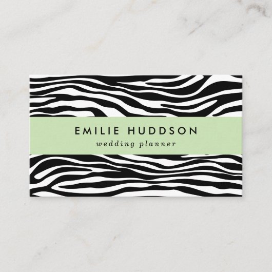 Carte De Visite Zebra Print, Zebra Stripes, Noir Et Blanc (Devant)