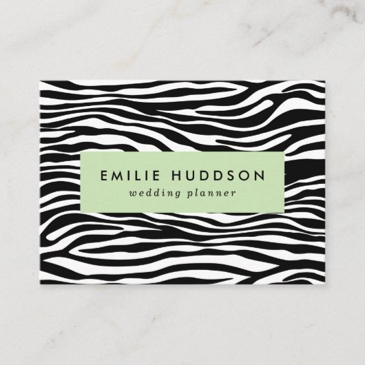 Carte De Visite Zebra Print, Zebra Stripes, Noir Et Blanc (Devant)