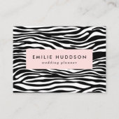 Carte De Visite Zebra Print, Zebra Stripes, Noir Et Blanc (Devant)