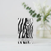 Carte De Visite Zebra Print, Zebra Stripes, Noir Et Blanc (Debout devant)