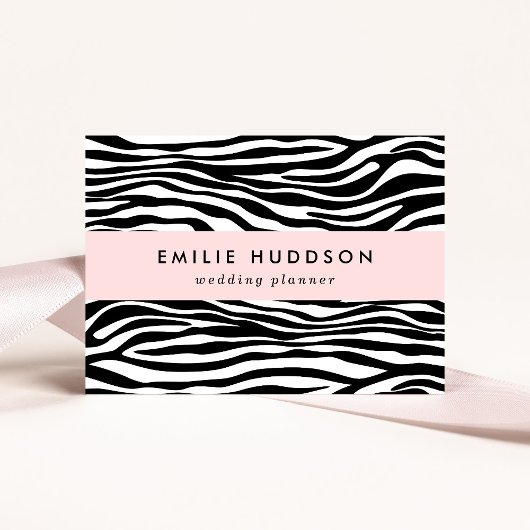 Carte De Visite Zebra Print, Zebra Stripes, Noir Et Blanc
