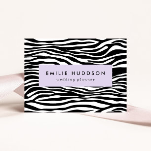 Carte De Visite Zebra Print, Zebra Stripes, Noir Et Blanc