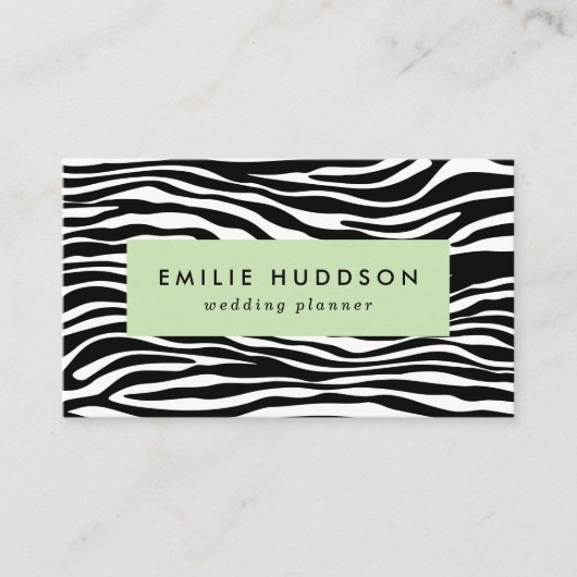 Carte De Visite Zebra Print, Zebra Stripes, Noir Et Blanc (Devant)