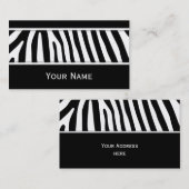 Carte De Visite Zebra rayures motif + votre arrière - plan & idées (Devant / Derrière)