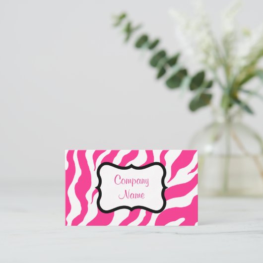 Carte de visite Zebra Rose chaud (Debout devant)