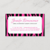 Carte De Visite Zebra Sprinkles Texture forme rose (Dos)