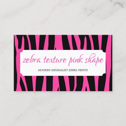 Carte De Visite Zebra Sprinkles Texture forme rose (Devant)