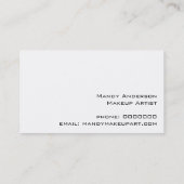 Carte De Visite Zebra Stripe Motif Monogramme maquillage Artiste (Dos)