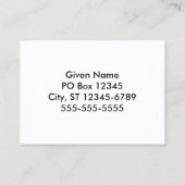 Carte De Visite Zebra Stripes (Dos)