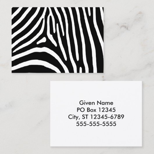 Carte De Visite Zebra Stripes (Devant / Derrière)
