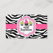 Carte De Visite Zebra Stripes Cupcake Boulangerie (Devant)