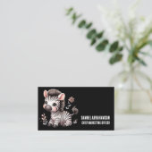 Carte De Visite Zebra Stripes Kawaii Premier (Debout devant)