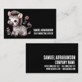 Carte De Visite Zebra Stripes Kawaii Premier (Devant / Derrière)