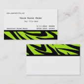Carte De Visite Zebra Stripes Lime Green (Devant / Derrière)