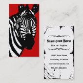 Carte De Visite zèbre (Devant / Derrière)