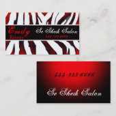 Carte De Visite zèbre (Devant / Derrière)