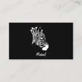 Carte De Visite Zèbre à bandes blanches tordues Silhouette (Devant)
