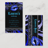 Carte De Visite Zèbre bleu de dentelle des lèvres N de maquilleur (Devant / Derrière)