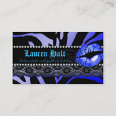 Carte De Visite Zèbre bleu de dentelle des lèvres N de maquilleur (Dos)