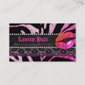 Carte De Visite Zèbre de rose de dentelle des lèvres N de (Dos)