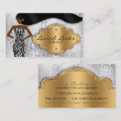 Carte De Visite Zèbre d'or d'argent de coiffeur d'Afro-américain (Devant / Derrière)