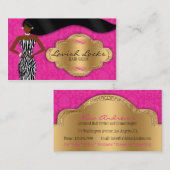 Carte De Visite Zèbre d'or de rose de coiffeur d'Afro-américain (Devant / Derrière)