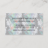 Carte De Visite Zèbre et motif de fleurs exotique (Dos)