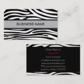 Carte De Visite Zèbre et noir clair (Devant / Derrière)