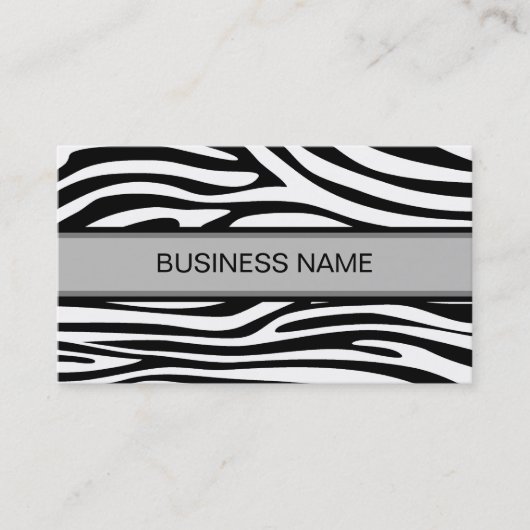 Carte De Visite Zèbre et noir clair (Devant)