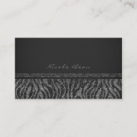 Zèbre Étincelle Argent Noir Glamour Élégant Brilla