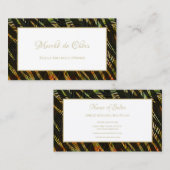 Carte De Visite Zèbre exotique Imprimer Peacock Feathes Boutique (Devant / Derrière)