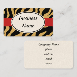 Carte de visite zèbre marron gras
