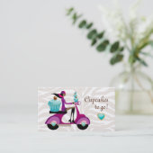 Carte De Visite Zèbre mignon de fille de scooter de boulangerie de (Debout devant)